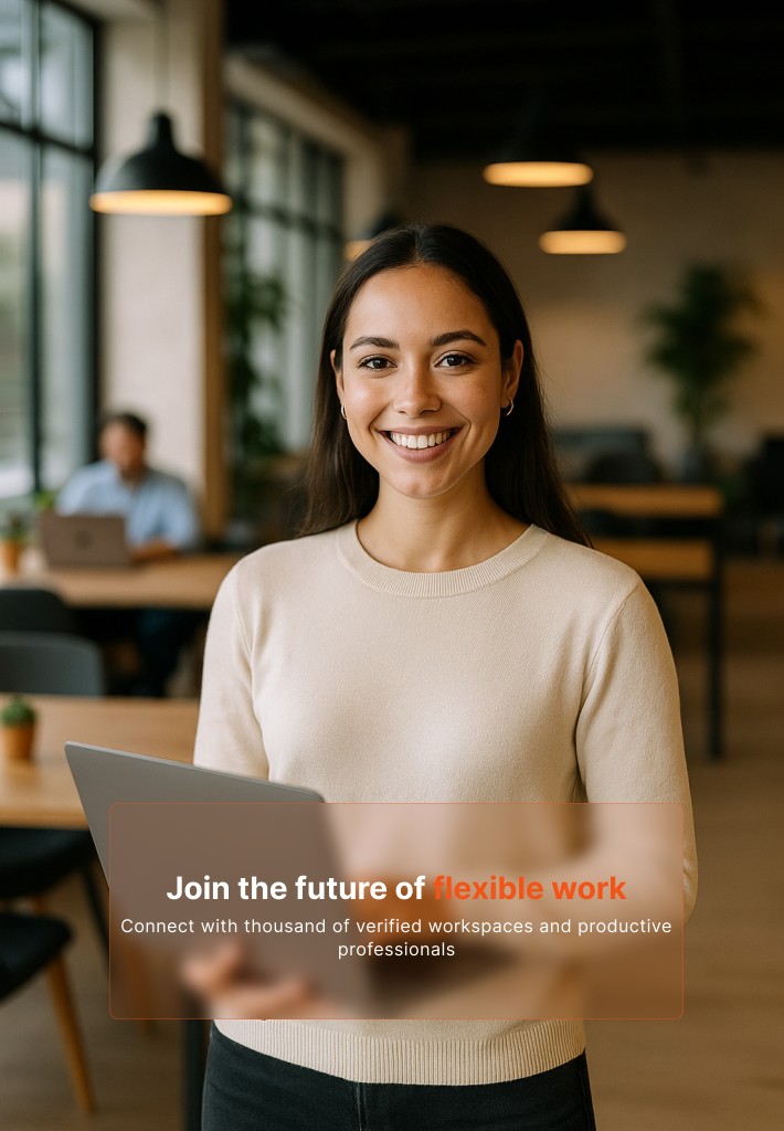 Smiling professional in a workspace